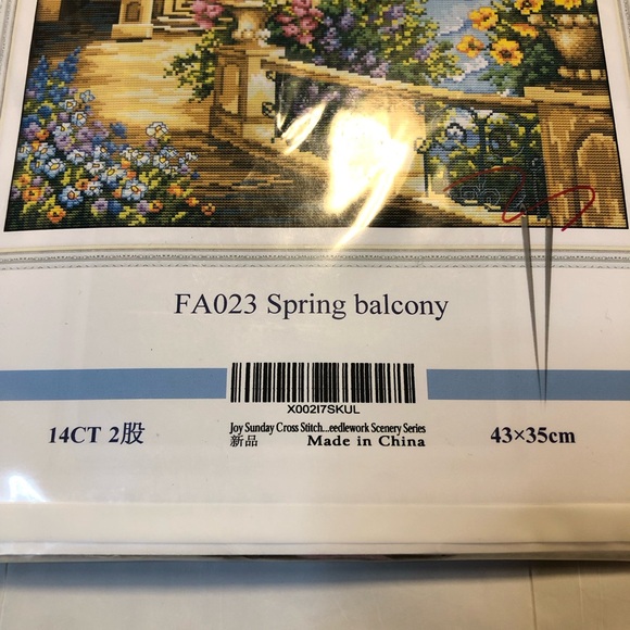 NWT Joy Sunday Cross Stitch Kit FA023 Spring Balcony Pattern 43x35 cm - Picture 3 of 6